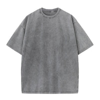 Men's Summer T-shirt 230G Heavy Cotton Vintage Washed T-Shirts Oversized Short Sleeve Loose Streetwear Short Sleeve Tops Tee Quick Pick Grocers