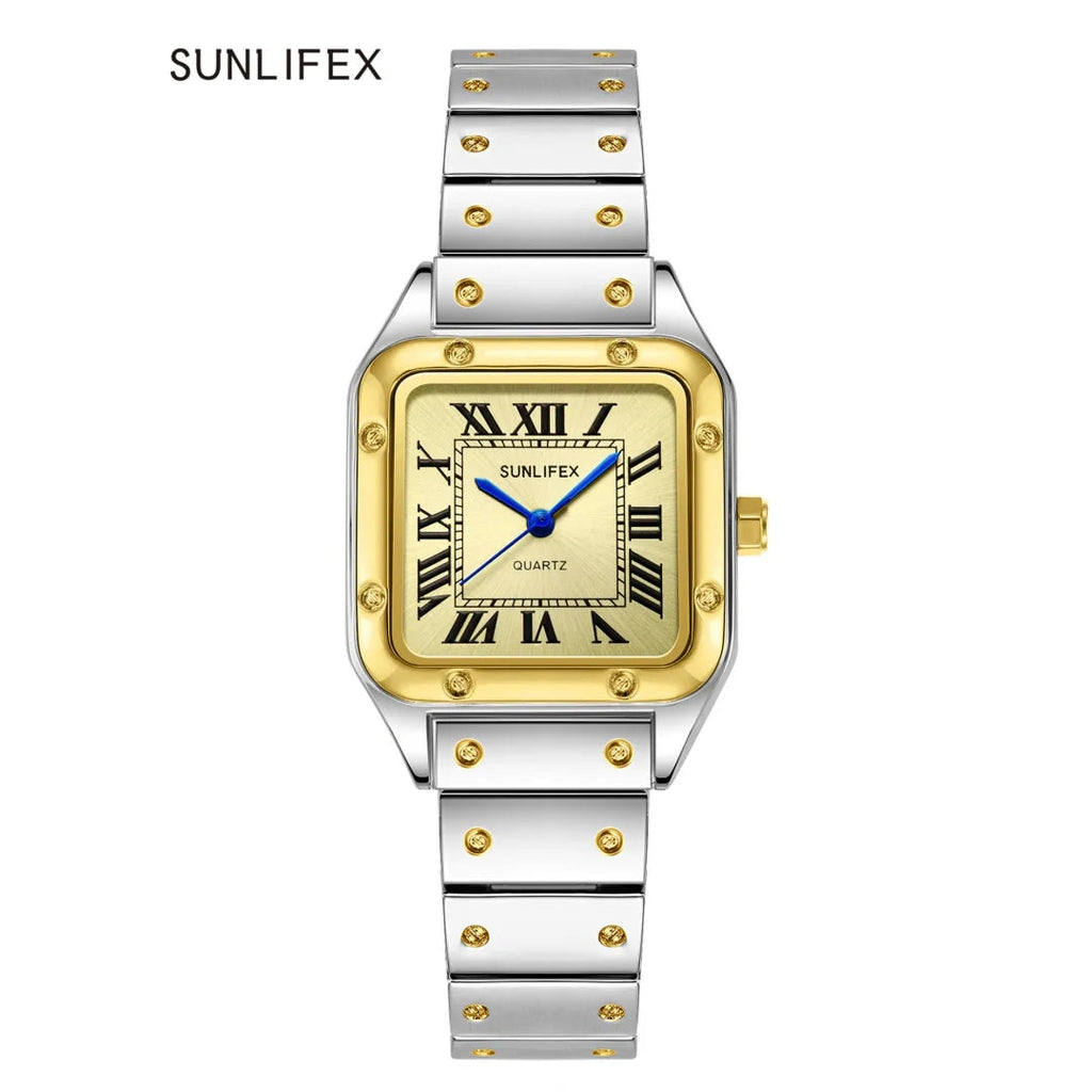 Square Women Watches Ladies Quartz Watch Female Wristwatch Stainless Steel Bamboo Strap Casual Lady Clock Watch Relogio Feminino Quick Pick Grocers