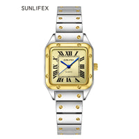 Square Women Watches Ladies Quartz Watch Female Wristwatch Stainless Steel Bamboo Strap Casual Lady Clock Watch Relogio Feminino Quick Pick Grocers