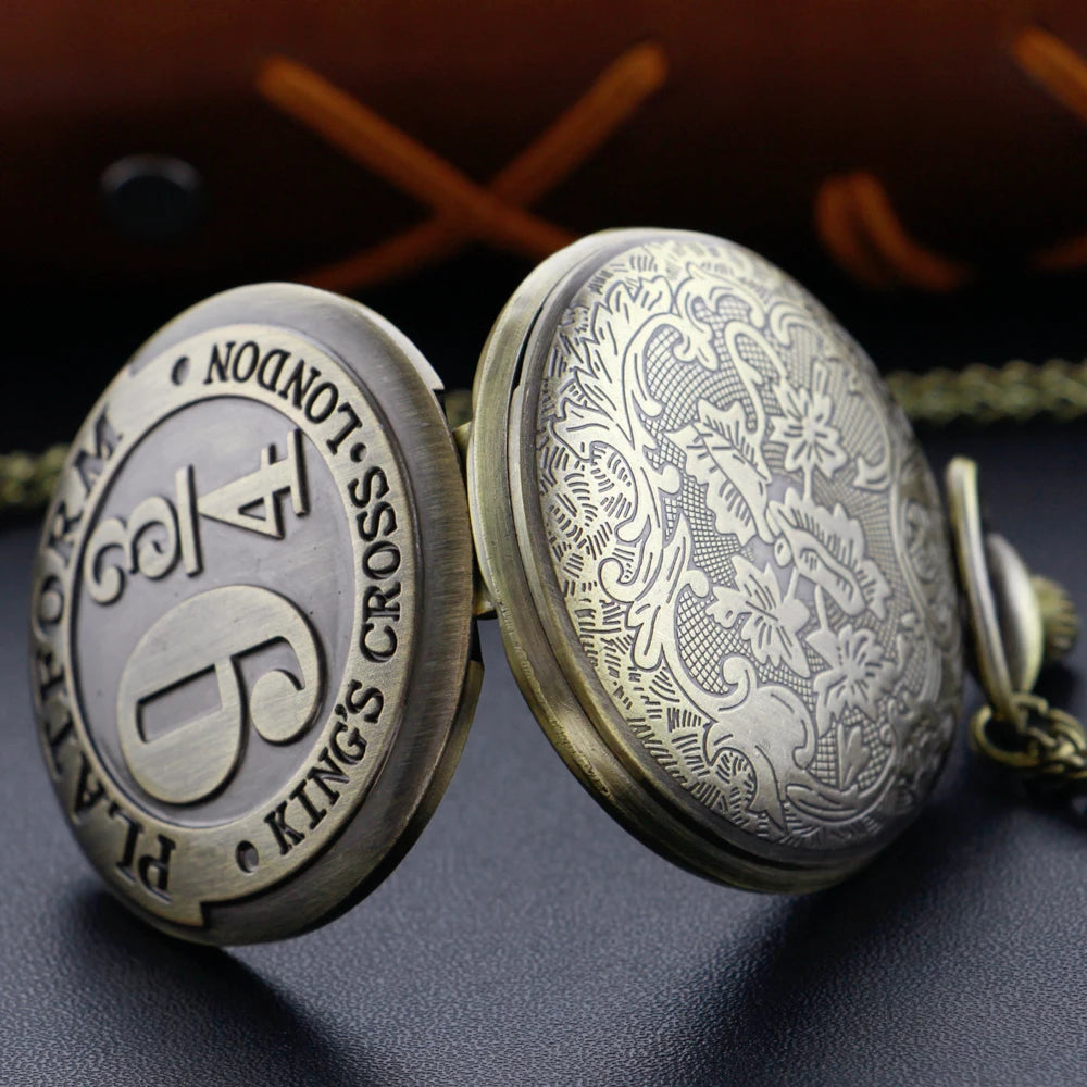 Bronze Mysterious Number Puzzle Men's and Women's Pendant Quartz Pocket Watch Retro Fashion Necklace Student's Best Gift Quick Pick Grocers