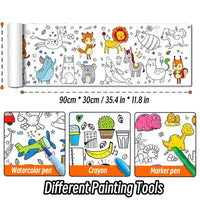 90cm Animal Canvas Children's Drawing Roll DIY Coloring Paper Roll Color Filling Graffiti Paper-cut Painting Educational School Quick Pick Grocers