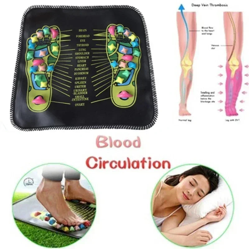 Foot Massage Mat Acupressure Relax Massage Pad Trigger Point Heath Therapy Relax Pain Stress Relief Reflexology Walk Stone Road Quick Pick Grocers
