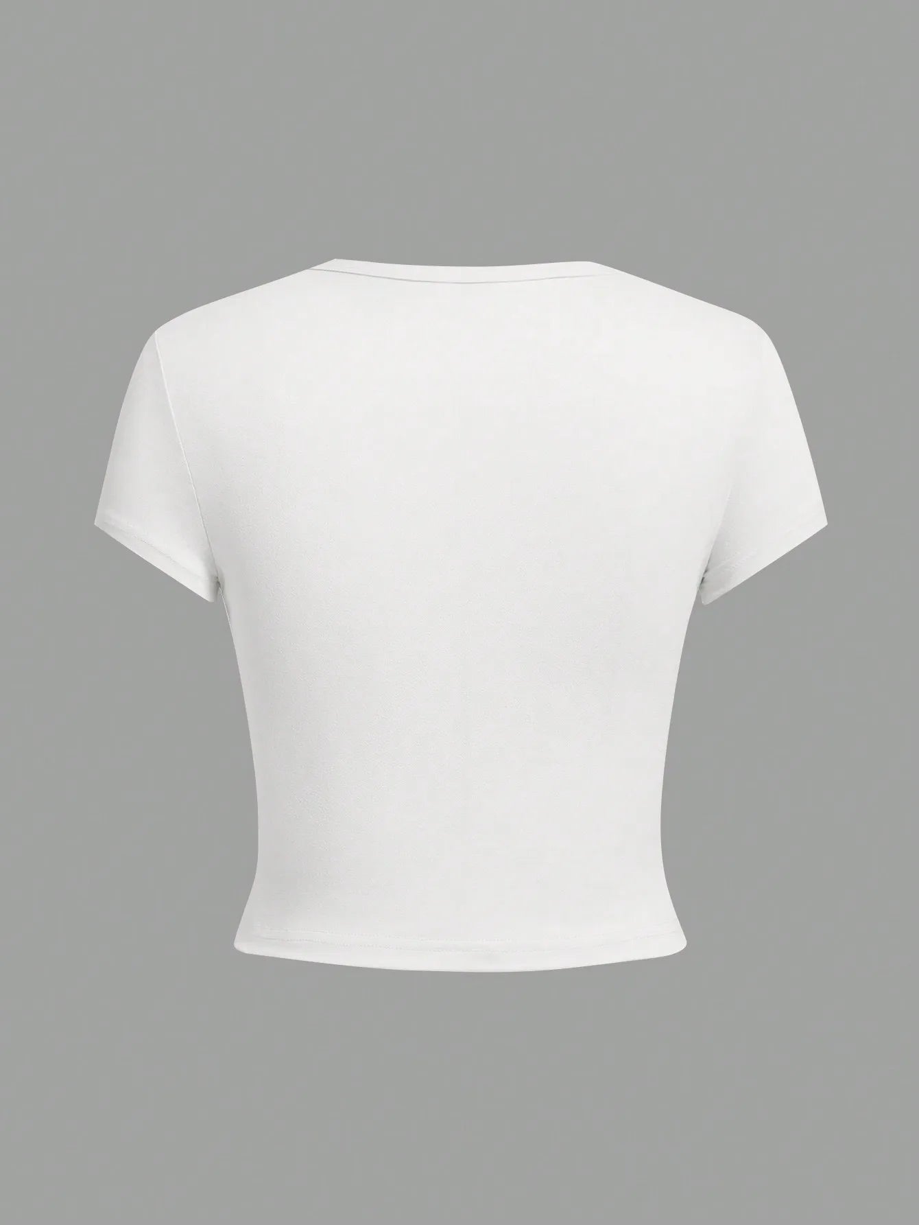 4 pieces Solid color basic short sleeved tight fitting T-shirt for women's casual summer minimalist women's style top O-neck Quick Pick Grocers