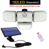 Solar Outdoor Light 182/112 LED Solar Security Flood Lighting with 3 Modes Adjustable Lighting Head for Garage Garden Yard Econic Blanks