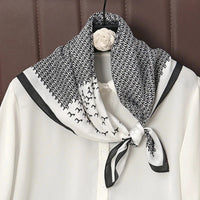 Luxury Print Satin Silk Square Scarf for Women Shawl Hijab Neckerchief Female Hair Ribbon Headband Fashion Wrap Bandana 2023 New Econic Blanks