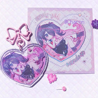 Game NEEDY GIRL OVERDOSE Rain Ame KAnge Cosplay Keychain Acrylic Heart Pendant Keyring Key Chain Bag Accessories Girls Ornament Econic Blanks
