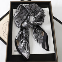 2025 New Fashion 70X70cmPrinted Women's Scarf Pashmina Silk Scarf Square Shawl Decorative Headband Neck Luxury Design Bandana Quick Pick Grocers