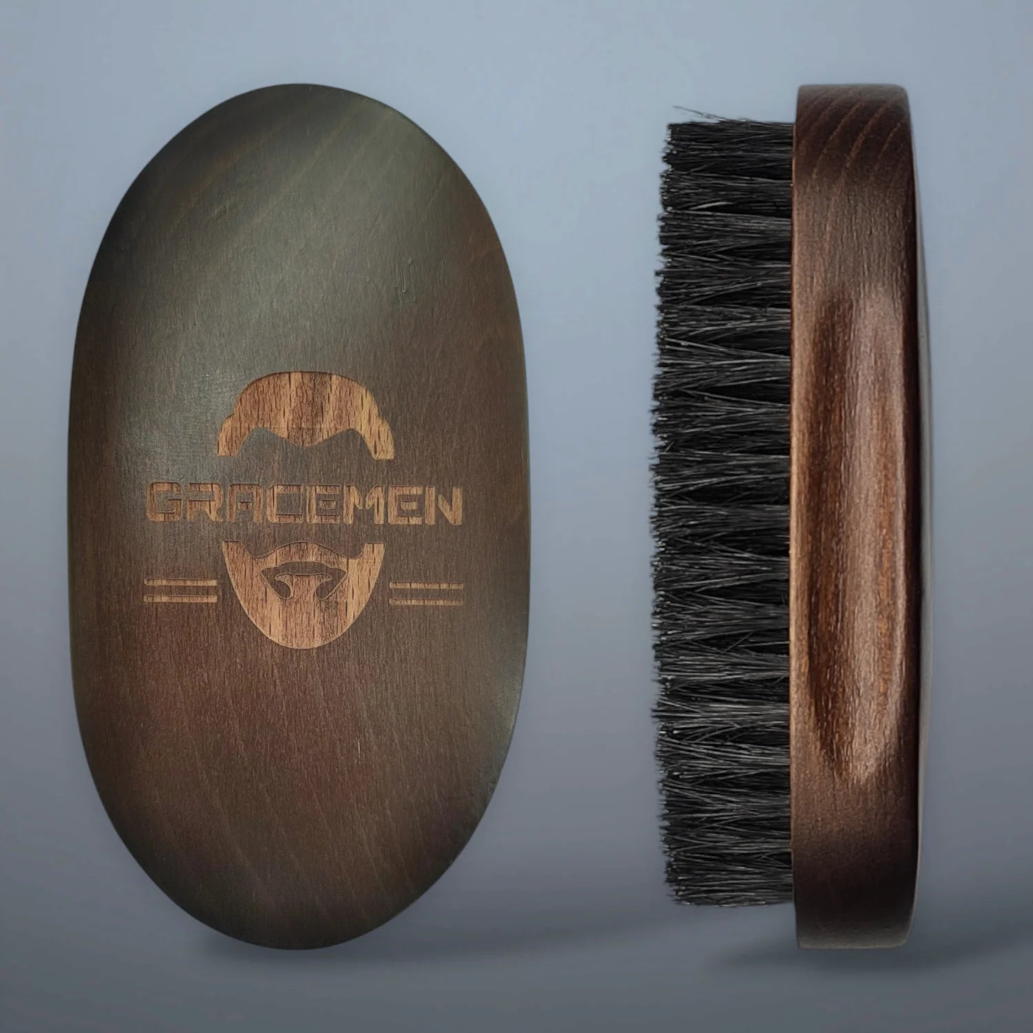 Gracemen Premium Boar Bristle Beard Brush Oval Wooden Handle Quick Pick Grocers