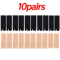 Two Toed Crystal Silk Socks Clear White Black Breathable Cool Stockings Unisex Japanese Men Women Summer Ultra-Thin Tabi Socks Quick Pick Grocers