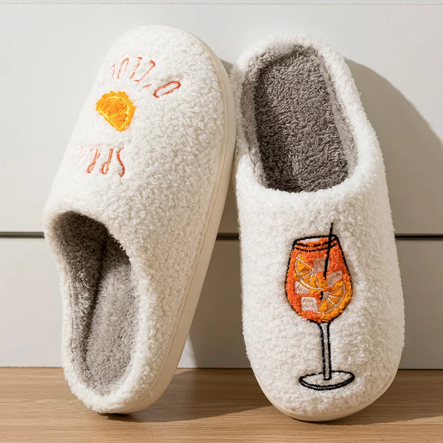 Aperol Spritz Women's Slippers Spritz O'Clock | Cozy Comfy Fluffy Slippers Party Bridal Shower Girl Mom Daughter Gift Purest Peak