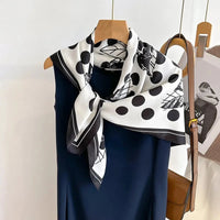 90*90Cm Square Scarf Twill Silk Feeling Women Head Shawls and Wraps Luxury Hair Tree Print Neck Scarves Hijab Bandana Pashmina Econic Blanks