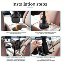 ABS Material Waterproof Car Cup Holder Mount for Tablets and Phones, Heavy Duty Expandable Base for Auto Vehicles