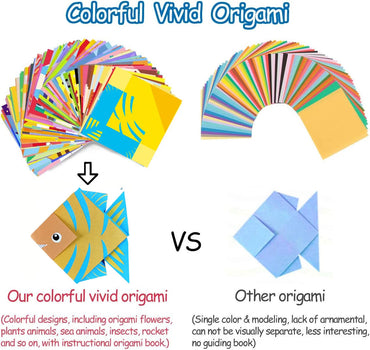 Origami Kit 30/96 Sheets Origami Paper Craft Guiding Book DIY Art Craft Projects Supplies for Beginners Children Kids Boys Girls Quick Pick Grocers