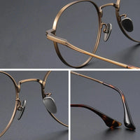 YIMARUILI Luxury Pure Titanium Men and Women Eyeglasses Frame Retro Round Big Wide-rimmed Optical Prescription Glasses CT-266 Econic Blanks