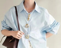 New Autumn 2025 Cotton Long Sleeve Solid Color Blouses Shirts for Women Trend Loose Casual Tops Woman Clothes Quick Pick Grocers