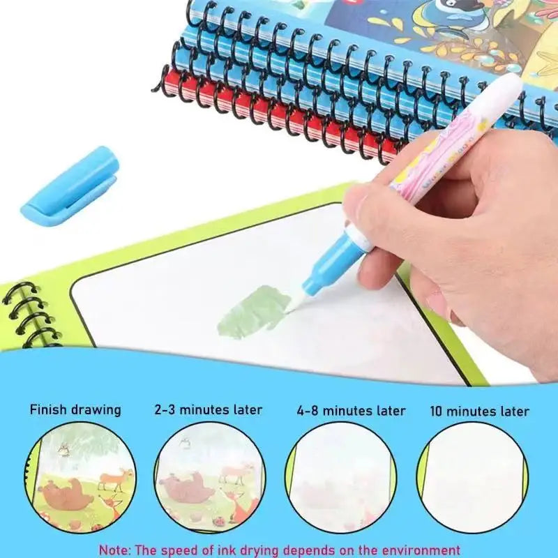 Watercolor Painting Magic Book Reusable for Children Animal Cartoon Painting Book Suitable for Children's Education and Learning Econic Blanks