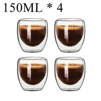2-18PCS Double Wall High Borosilicate Glass Mug Heat Resistant Tea Milk Juice Coffee Water Cup Bar Drinkware Gift Creativity Set Quick Pick Grocers
