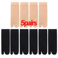 Two Toed Crystal Silk Socks Clear White Black Breathable Cool Stockings Unisex Japanese Men Women Summer Ultra-Thin Tabi Socks Quick Pick Grocers