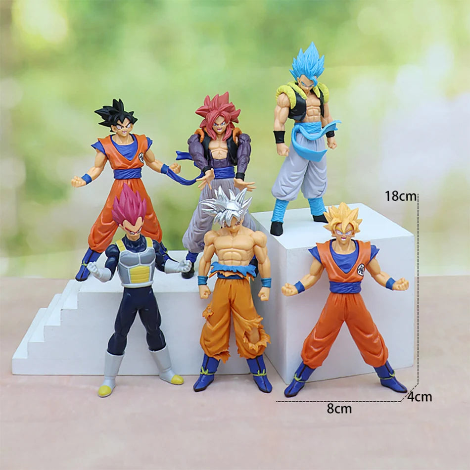 Anime 17-18CM Dragon Ball Z Super Saiyan Son Goku Broly Vegeta Anime Action Figure Model Gifts Collectible Figurines for Kids Quick Pick Grocers