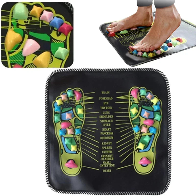 Foot Massage Mat Acupressure Relax Massage Pad Trigger Point Heath Therapy Relax Pain Stress Relief Reflexology Walk Stone Road Quick Pick Grocers
