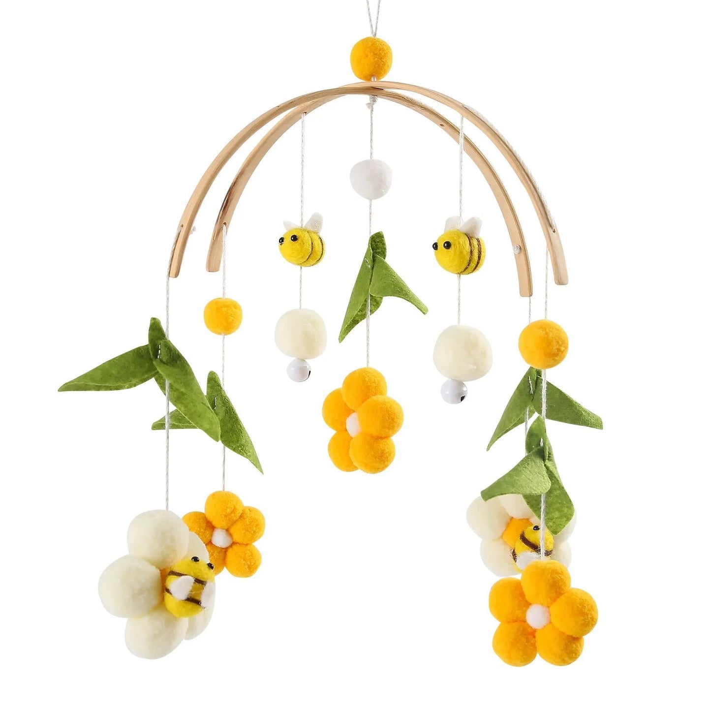 Mobile Wooden Bell Baby Toys 0-12 Months Rattle Toys Bed Newborn Crib mobile With Music Box Bed Bell Hanging Toys Crib Bracket Purest Peak