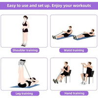 4-Level Resistance Band Tensioner with Non-Slip Handles - Home Fitness Equipment for Abdominal Muscle Training Yoga Abdominal Quick Pick Grocers