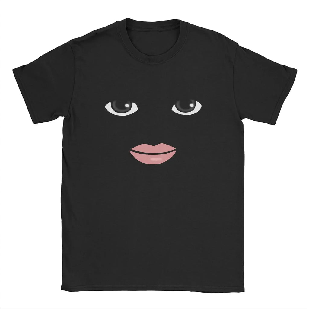 Round Neck Short Sleeve Clothing Summer Novelty Harajuku Streetwear Robot Robloxs Woman Face Game Tshirt Aesthetic Clothes Quick Pick Grocers
