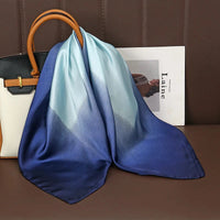 Luxury Print Satin Silk Square Scarf for Women Shawl Hijab Neckerchief Female Hair Ribbon Headband Fashion Wrap Bandana 2023 New Econic Blanks