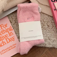 3Pairs Premium Feel Cute Cat Cozy Hairy Mink Velvet Socks Autumn Winter Hosiery Thickened Plush Warm Sleep Home Fluffy Socks Purest Peak