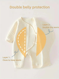 Boys Girls Bodysuit Newborn Winter Onesie Clothes Cotton Toddler Home Wear  0-6M Thickened Spring and Autumn Clothing Econic Blanks