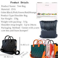 EVA Large Leather Shoulder Bag Handbag Tote Bag Storage for Women Casual Waterproof Beach Bag Hole Fit Charm Fashion Storage Bag Quick Pick Grocers