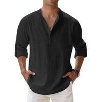 New Cotton Linen Shirts for Men Casual Shirts Lightweight Long Sleeve Henley Beach Shirts Hawaiian T Shirts for Men Quick Pick Grocers