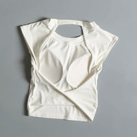 Sexy Short Backless Fixed Chest Pad Sports T-shirt Vest Women's Tight Fitting Quick Drying Slimming Yoga Suit Top Clothing Quick Pick Grocers
