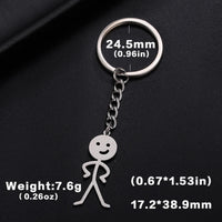 Teamer Funny Middle Finger Stickman Keychain 2025 Cute Trend School Bag Car Key Pendant Couple New Trinket Gift Keyring Econic Blanks