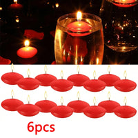 6/10/16Pcs Unscented Discs Candles Floating For Valentine's Day Party Wedding Home Bathtub Decor Romantic Confession Candlelight Purest Peak Salt