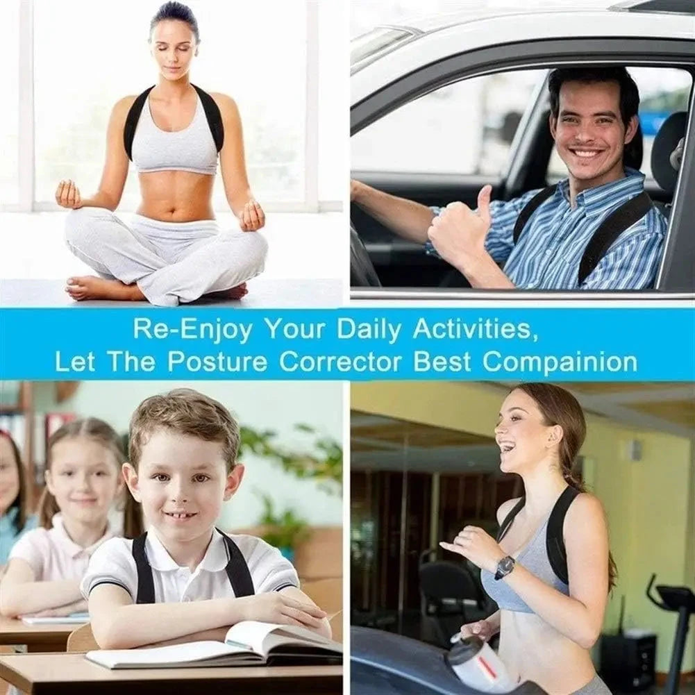 Adjustable Back Shoulder Posture Corrector Belt Clavicle Spine Support Reshape Your Body Home Office Sport Upper Back Neck Brace Econic Blanks
