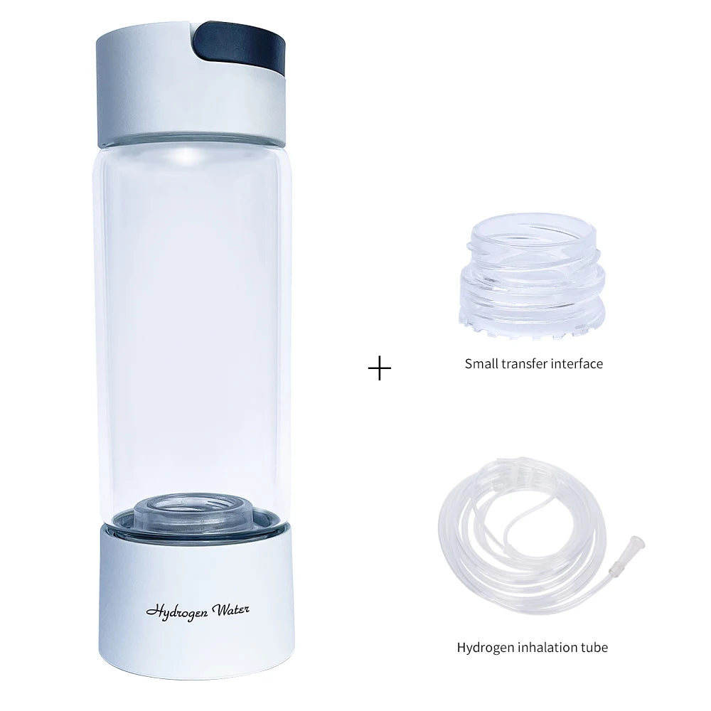 Bluevida Hydrogen Water Generator Bottle - Glass Cupbody - DuPont SPE & PEM Dual Chamber Maker Ionizer - H2 Inhalation Device Quick Pick Grocers