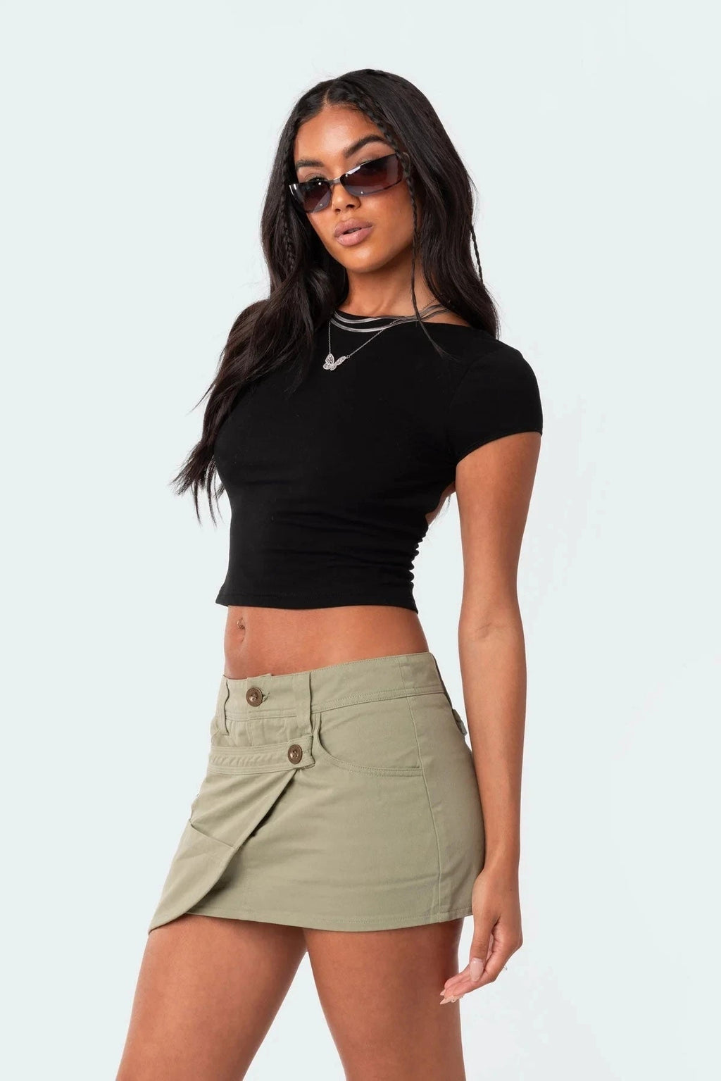Women's O-neck Backless T-shirt Short Sleeve Solid Color Crop Top Summer Cute Baby Tee Y2K Clothes Bodycon Tunics Fashion Tank Quick Pick Grocers