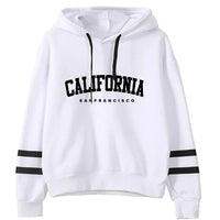 California Womens Tracksuit Casual Stripe Versatile Hooded Sweatshirt or Pants or Suit Simplicity Hot Sales Street Outfits S-3XL Quick Pick Grocers