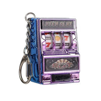 Mini Gambling Slot Machine Key Chains Creative Arcade Pocket Fruit Lucky Jackpot Gadget Antistress Toy Funny Games Keychain Ring Econic Blanks