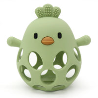 1PC Baby Silicone Teether Toys Cartoon Chick Shape Baby Toys Hollow Out Baby Care Equipment Chewing Training Baby Products Quick Pick Grocers
