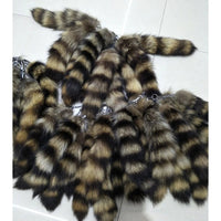 Plush-Fox Tail Keychain Furry Racoon Tail Keyring Keychain 28cm Animal Tail Key-Pendant Pompoms Keyring Holder Bag-Decor Econic Blanks