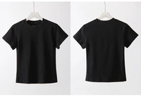 Basic T Shirts Women Cotton Slim Fit White Tops Summer Black Tees Crew Neck 100% Cotton T Shirt For Women Plain T-shirts Soft Quick Pick Grocers