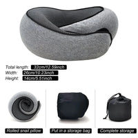 Travel Neck Pillow Memory Foam U-shaped Pillow Snail Style Travel Neck Support Portable Adjustable Soft Noon Break Sleep Pillows Quick Pick Grocers