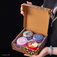 4Pcs/Box Scented Candle Set Gift Islamic Arabian Patterns Fragrance Candle Jar DIY Smokeless Couples Romantic Incense Candles Purest Peak Salt
