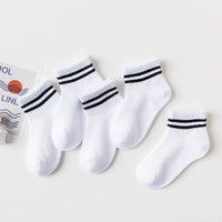5 Pairs/Lot 2023 New Summer Children Socks Cotton Kids Fashion Black White Gray For 1-12 Years Teen Student Baby Girl Boy Socks Quick Pick Grocers