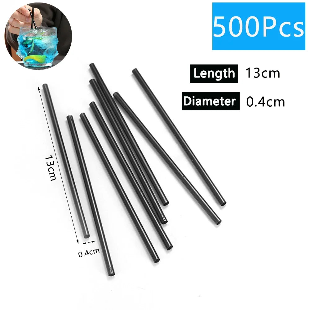 50-6000PCS Black Straws Flexible Drinking Straws Cocktail Straws plastique Drink Tube Straw for Wedding Tea bar Party Wholesale Quick Pick Grocers
