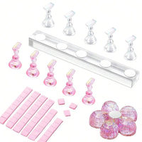 5/30pcs/Set Magnetic Nail Holder False Nail Tip Practice Stand Crystal Base Holder Nail Art Display For Art Salon DIY & Practice Econic Blanks