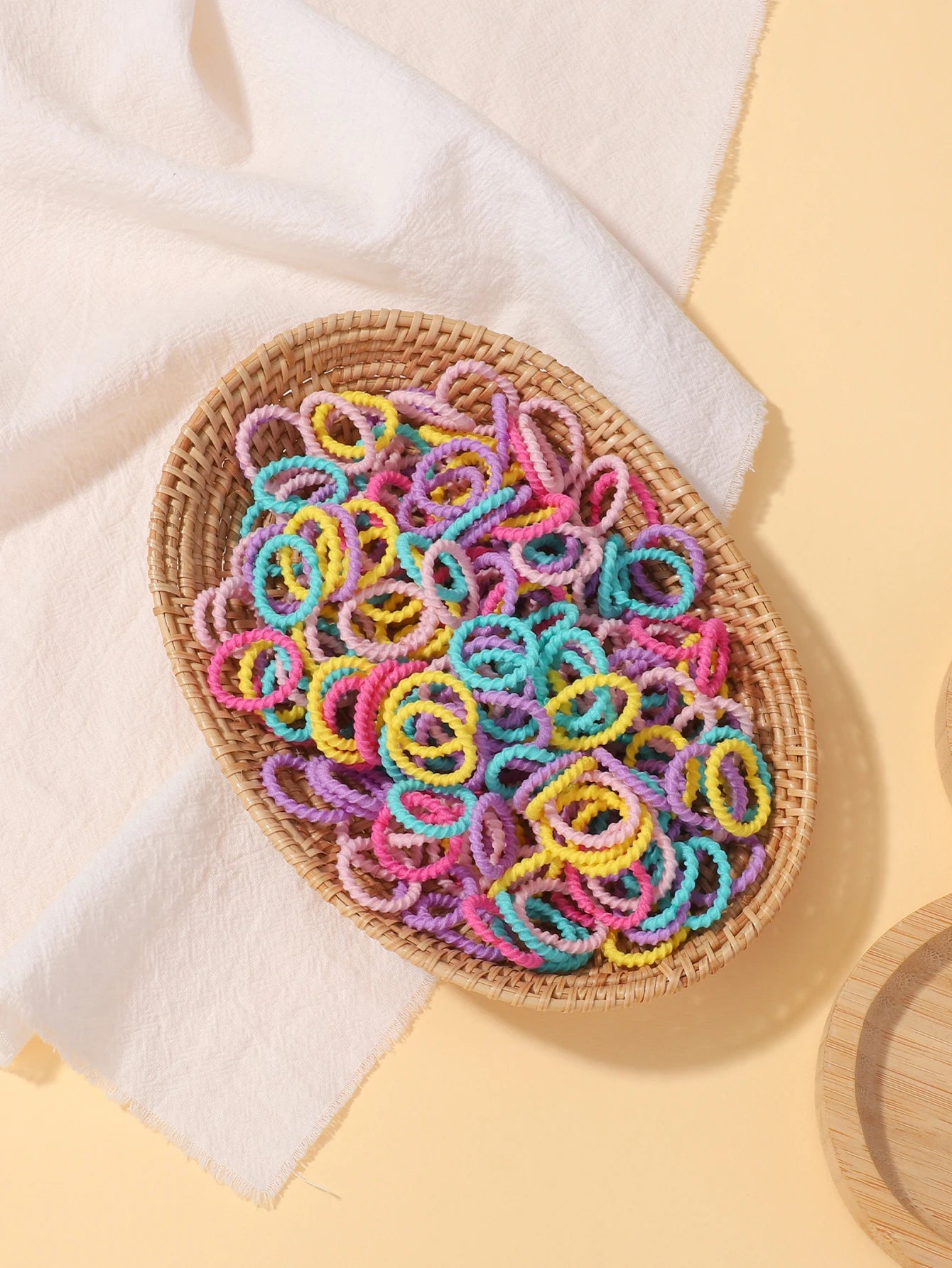 100pcs Toddler Kids Colorful Rubber Band Set 2cm High Elastic Thumb Rings That Don't Hurt Hair Baby Scrunchies Small Thread Purest Peak