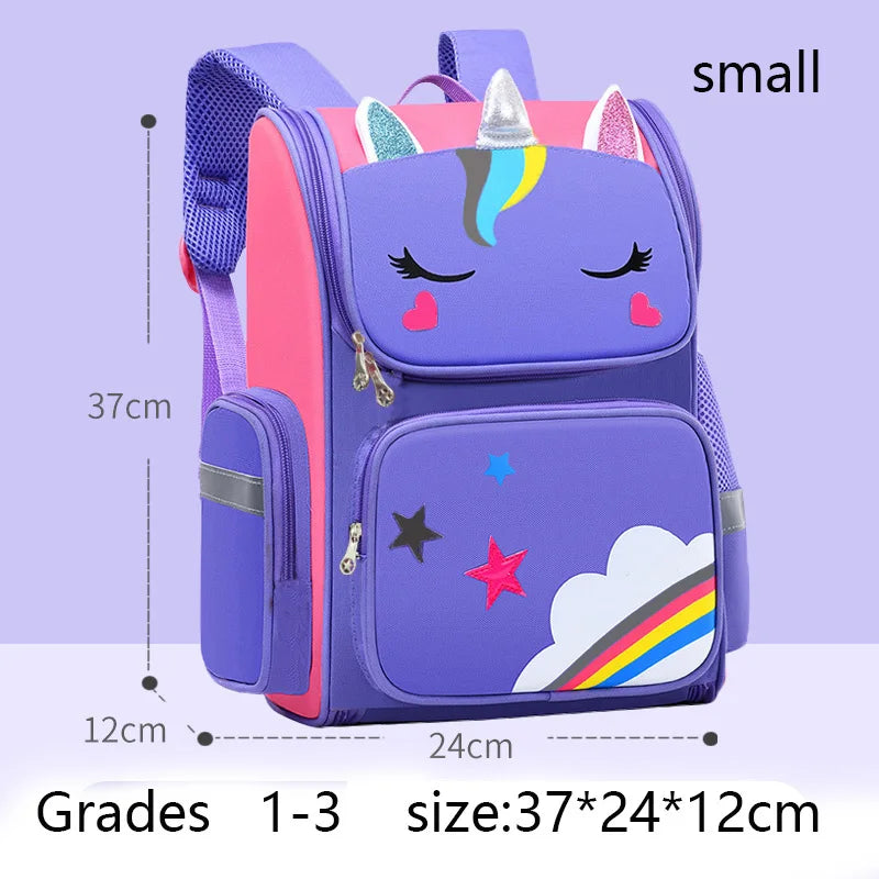 Kid Backpack for Girl Unicorn Children Bookbag Rainbow Eyes School Bag Teen Girl Backpack for Traveling Waterproof Mochilas Purest Peak